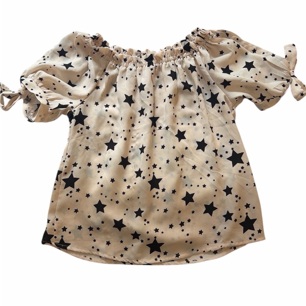 Heart & Arrow Star Print Off-Shoulder Top – Girls 7/8